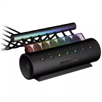 Streamplify HUB CTRL 7, 7x USB 3.0 Type A, RGB, 12V, EU Power kabel - czarny