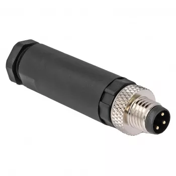 DeLOCK M8 Connector A-coded 3 pin male screw connection Czarny