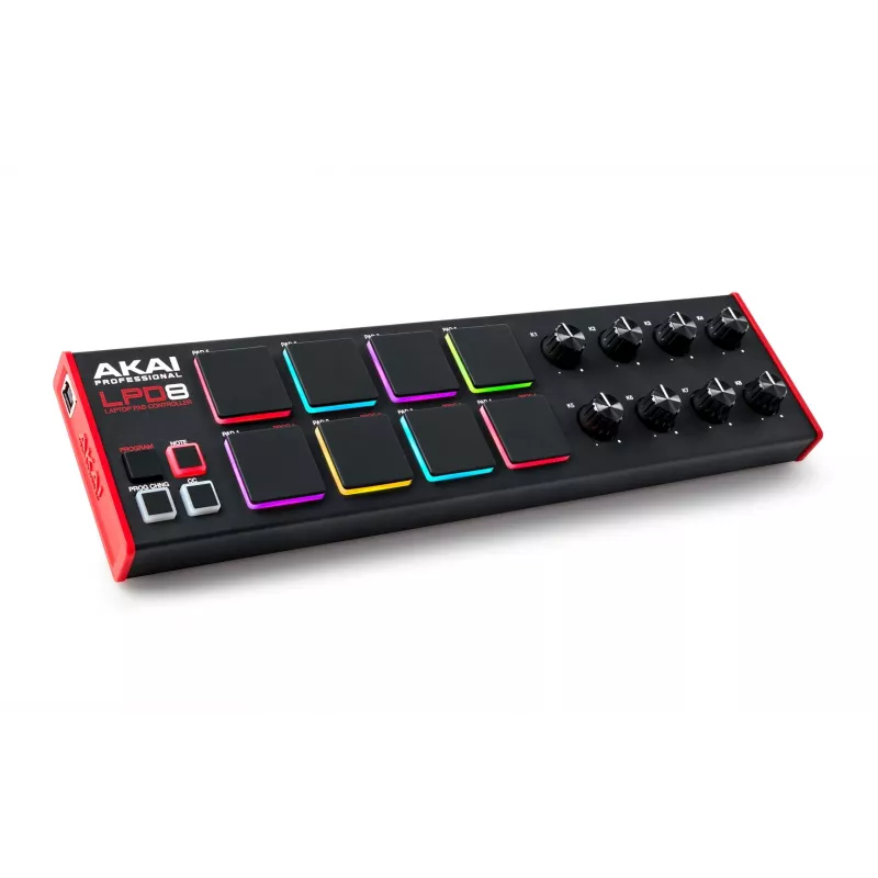 Akai LPD8 MKII klawiatura MIDI 8 klawiszy USB czarny, czerwony