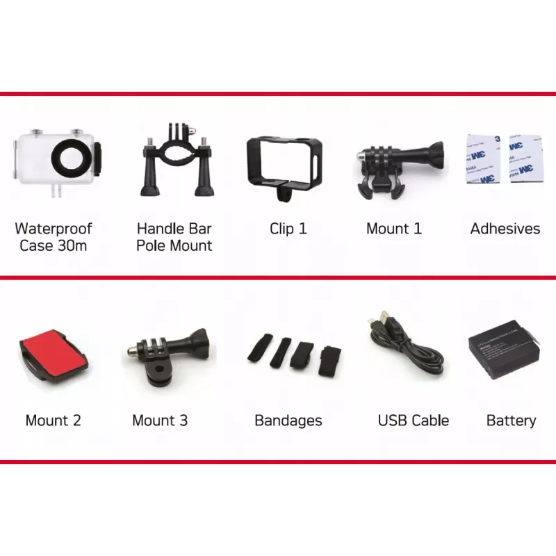 AgfaPhoto Action Cam Kamera sportowa 16 MP 2K Ultra HD CMOS Wi-Fi 58 g (AC7000BK)