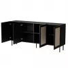 JUTA 4D komoda 4D 200x39,5x90 czarny + linol calabria