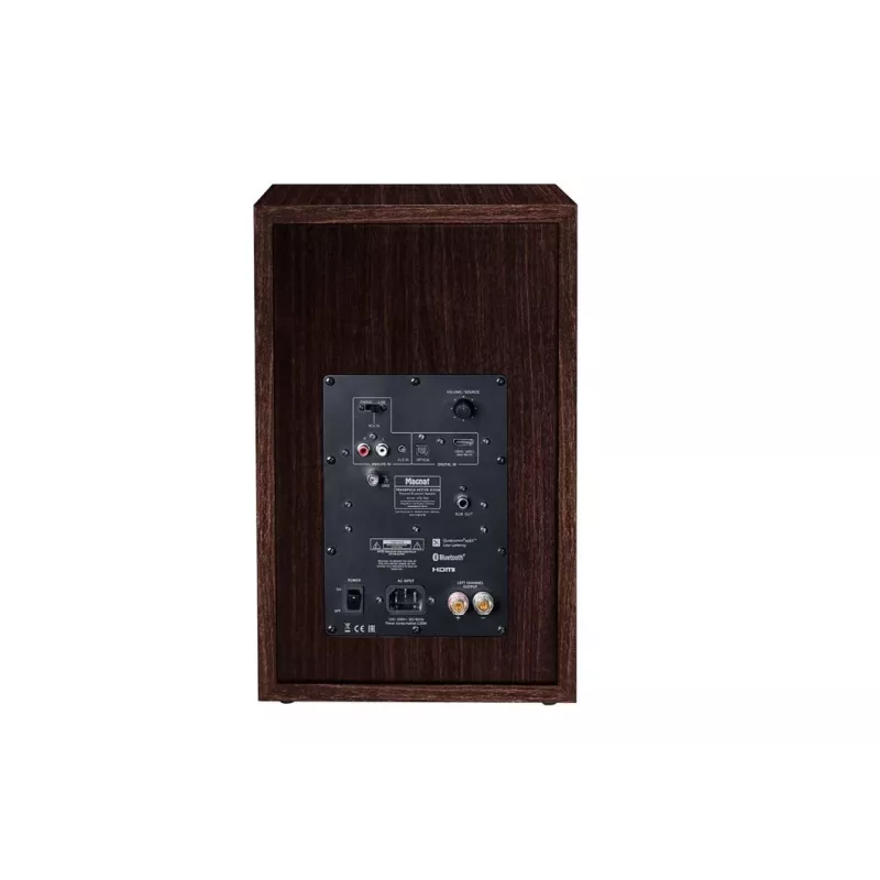 Magnat TRANSPULS 800A 2-drożny głośnik podłogowy przewodowy i bezprzewodowy 2×60 W, Bluetooth 5.0, HDMI, Czarny/Brązowy