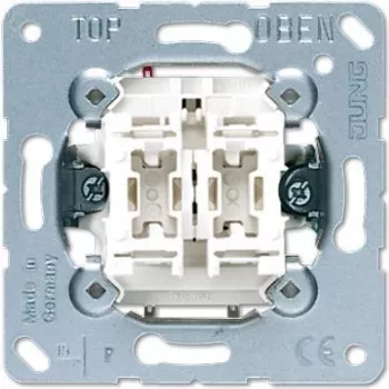 Moduł przełącznika ściennego JUNG 505 U 1P, 1-biegunowy 10 A, 250 V — Metaliczna biel