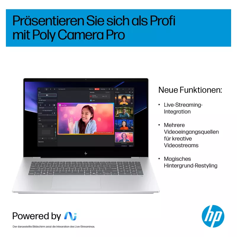 HP OmniBook 7 17-dc0076ng Notebook 43,9 cm (17,3) 1920x1080 - Intel Core Ultra 7 258V - 1TB SSD - HDMI/Thunderbolt - Windows 11 Pro - Srebrny (CV1J8EA#ABD)