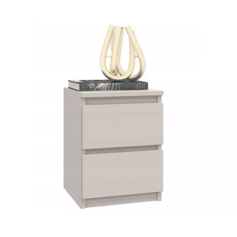Szafka nocna top e shop MALWA M2 KASZMIR — 2 szuflady, płyta wiórowa, kaszmir, 300×300×400 mm