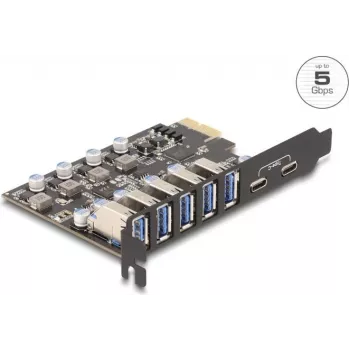 Karta DELOCK PCI Express x1 90346 — 5 Gb/s, 5 portów zewnętrznych
