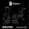 90° obrotowa złączka rurowa BitsPower Artemis — platynowo-szara, model BPM-AT90R-PG