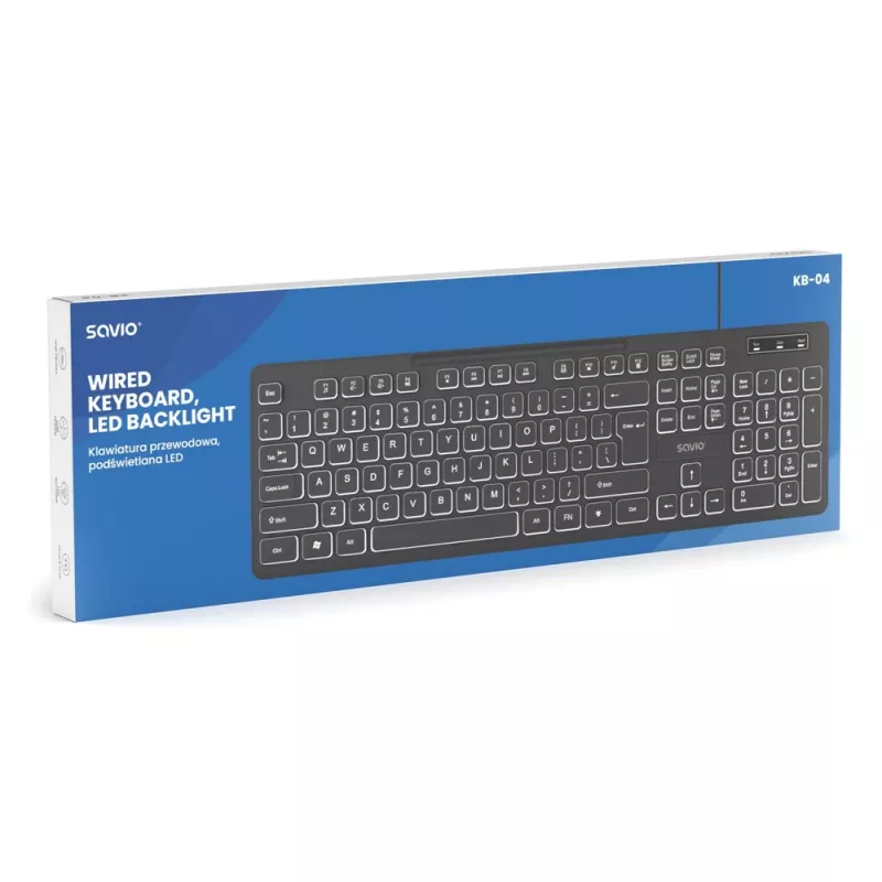 Klawiatura Savio KB-04 do domu/biura USB QWERTY UK International Czarna