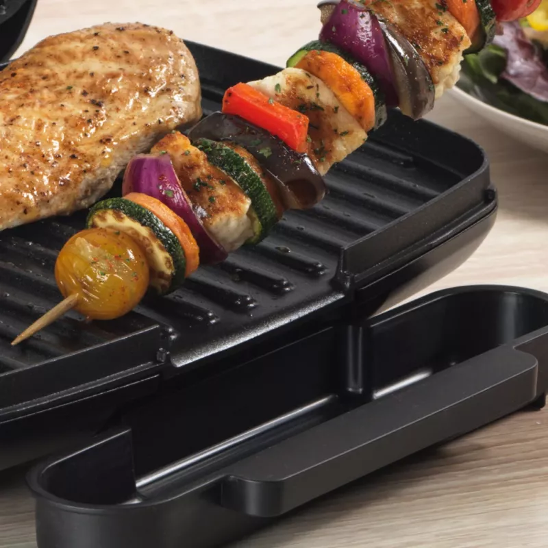 Grill elektryczny Petra PT4366MBLKVDE czarny z nieprzywierającą powierzchnią i regulacją temperatury