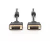 DIGITUS - Kabel DVI - Dual Link - DVI-D (M) - DVI-D (M) - 5,0m - Formowany, Śruby radełkowane - Czarny (AK-320101-050-S)