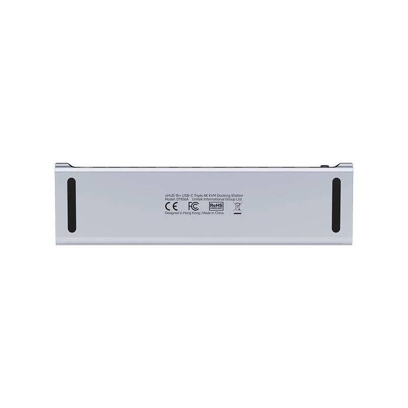 Przełącznik KVM Unitek D1106AGY01 USB-C stacja dokująca Triple 4K z KVM, 3x USB-A, 5x USB-C, HDMI×2, DP×1, RJ-45, czytnik SD, 3840×2160@60Hz, aluminium