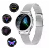 Smartwatch ORO-MED ORO-SMART CRYSTAL srebrny — okrągła metalowa obudowa, LCD 240×198, wyświetlacz 1.04 cala, Bluetooth 4.0, wodoodporny, bateria 120 mAh