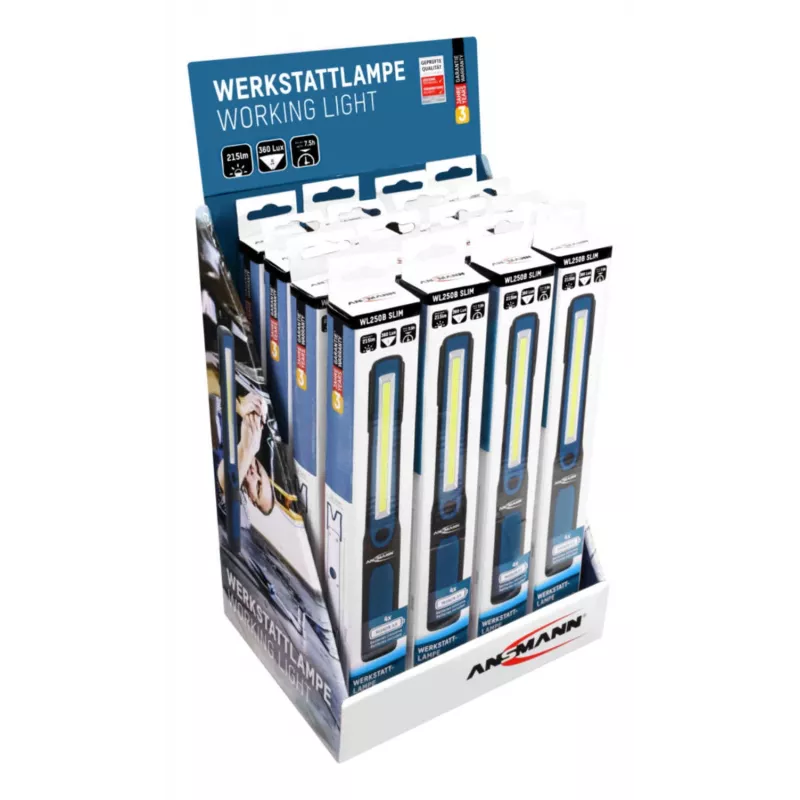 Latarka ręczna Ansmann WL250B Czarno-Niebieska COB LED 3W 215lm