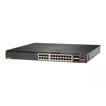 Hewlett Packard Enterprise HPE Aruba 6300M - Switch - L3 - zarządzany - 24 x 1/2,5/5/10GBase-T + 4 x 1 Gigabit / 10 Gigabit / 25 Gigabit / 50 Gigabit SFP56 (Uplink / Stacking) - Front