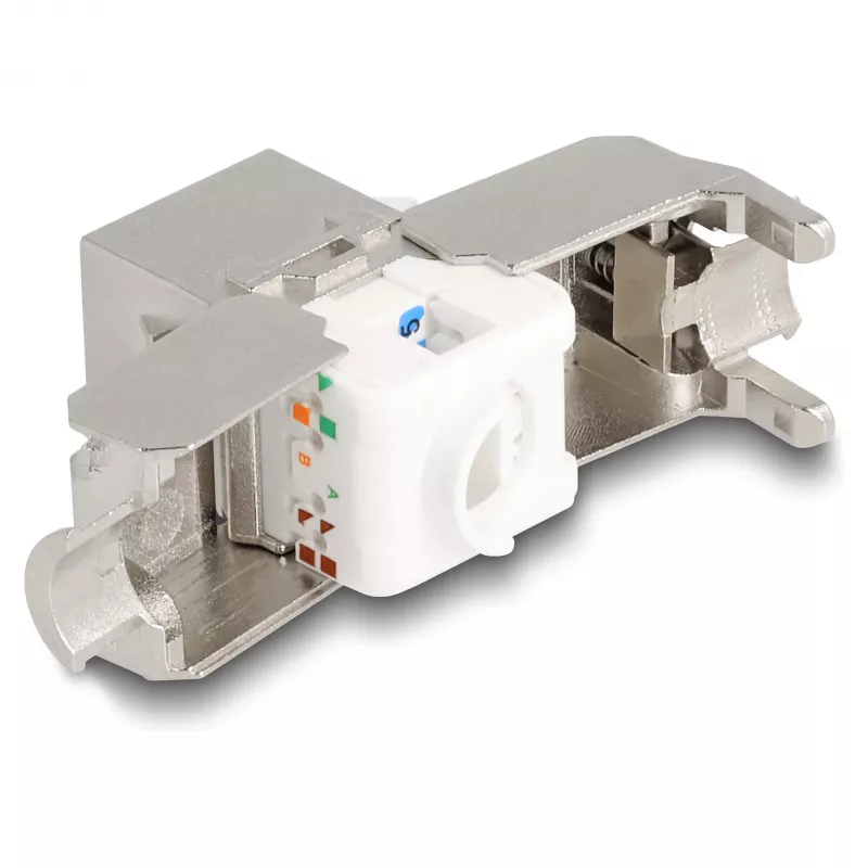 DeLOCK Moduł Keystone RJ45 do LSA Kat.6A z diodą LED srebrno-biały