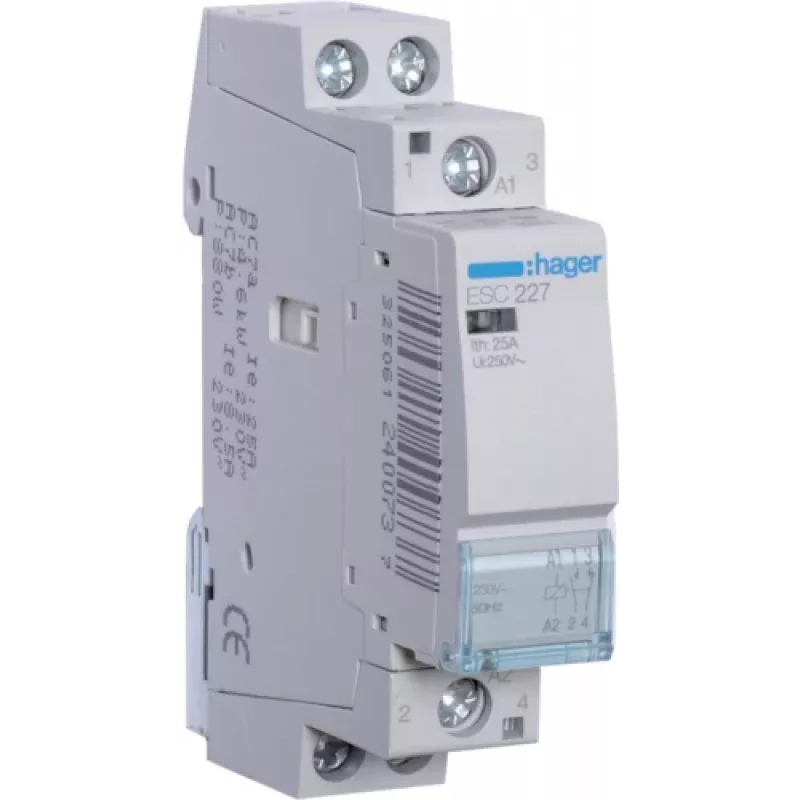 Hager ESC227. Kontakt Strombelastbarkeit: 25 A. AC Eingangsspannung: 230 V (ESC227)