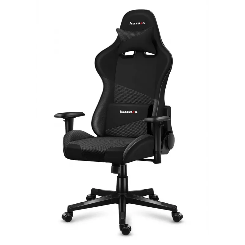 Fotel gamingowy huzaro Force 6.2 Carbon — ergonomiczny fotel gamingowy, regulowana wysokość 44–53,5 cm, maks. obciążenie 130 kg, siedzisko siatkowe, wyściełane oparcie