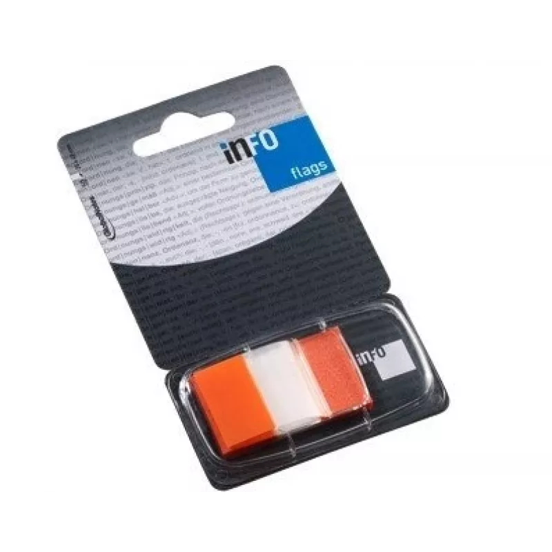 Paper-index Global Notes, 25x43mm, pomarańczowy, plastik (1x50) 0718-205