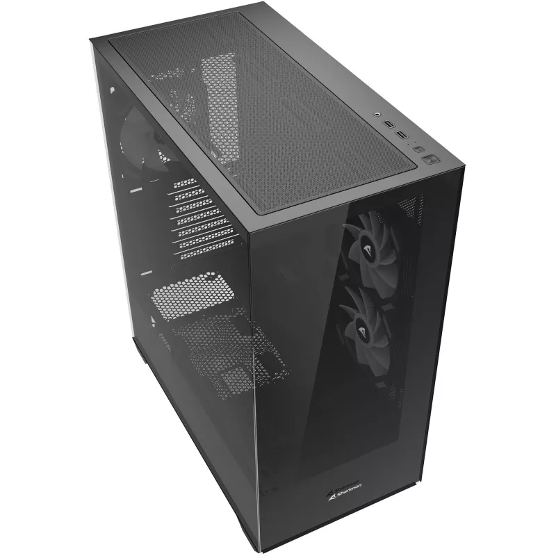 Obudowa PC Sharkoon SK6 ARGB Tower ATX Czarna — midi tower ATX, oświetlenie ARGB, panel boczny z hartowanego szkła