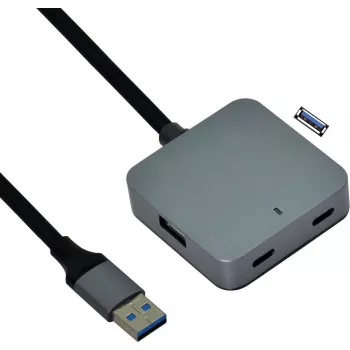 Koncentrator USB VALUE 12.99.1124 USB 3.2 Gen 1 Type-A Czarny 5m