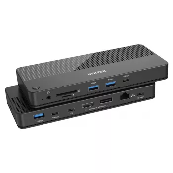 Stacja dokująca UNITEK D1079A USB4 przewodowa czarna 100W Power Delivery