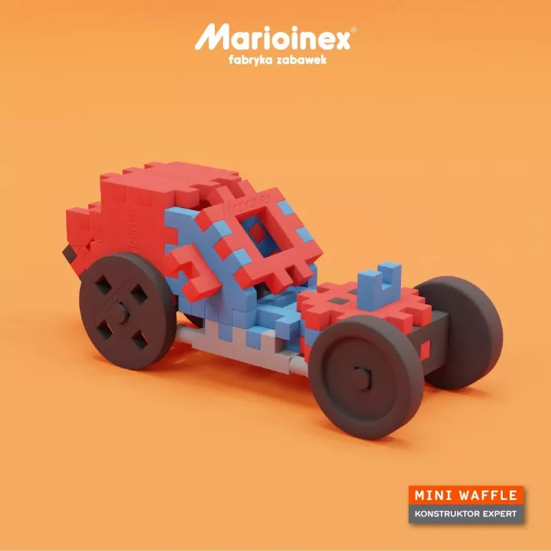 Zestaw konstrukcyjny Marioinex Mini Waffle Constructor — 141 elementów, wielokolorowy, dla dzieci od 5 lat