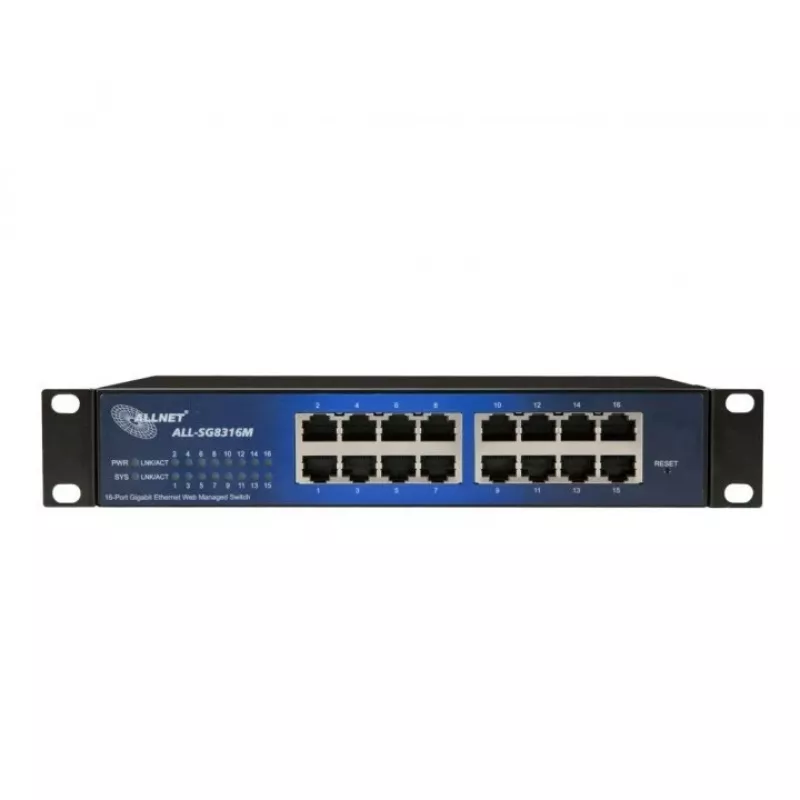 Przełącznik zarządzalny ALLNET 112534 L2 Gigabit Ethernet 16 portów 19U Czarny