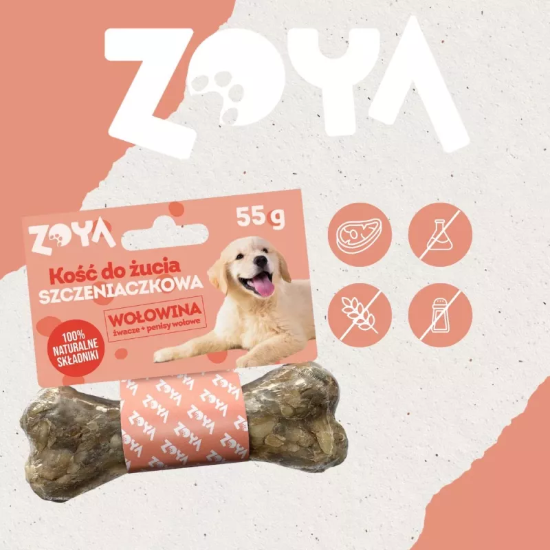 ZOYA Kość do żucia Puppy Wołowina - przysmak dla psa - 55g
