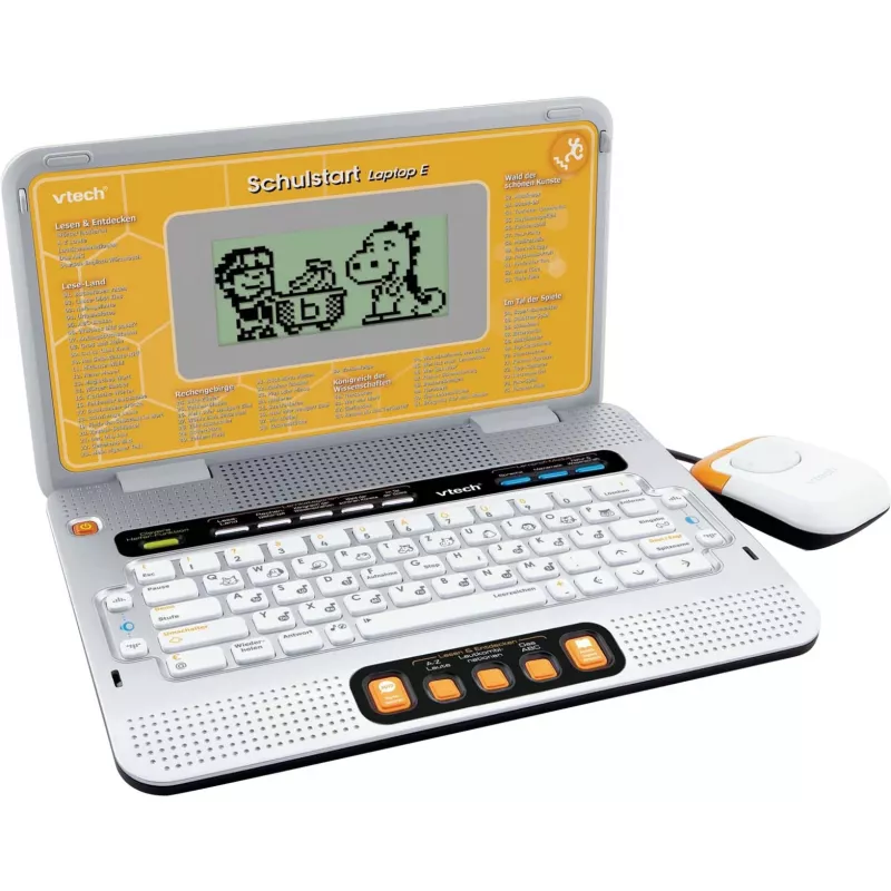 Edukacyjny Laptop VTech Schulstart Laptop E dla dzieci w wieku 6–8 lat, srebrny, interaktywna zabawka edukacyjna