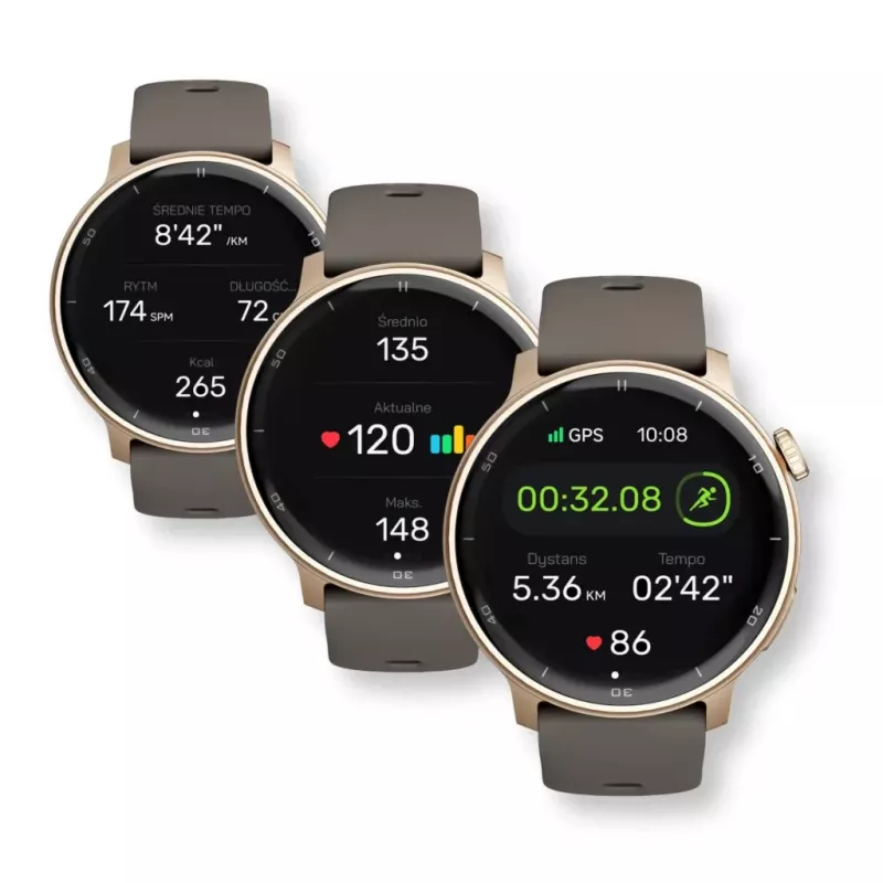 Smartwatch Stelio STSWA101GD Activ GPS 46mm Złoty — 46 mm smartwatch GPS, złota obudowa