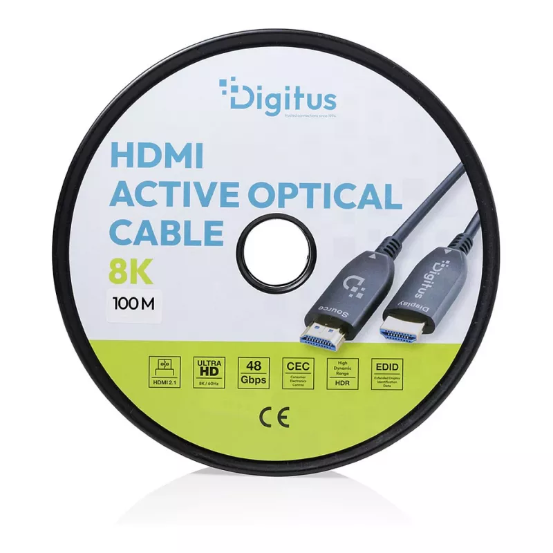 Hybrydowy kabel światłowodowy HDMI AOC DIGITUS UHD 8K 100 m
