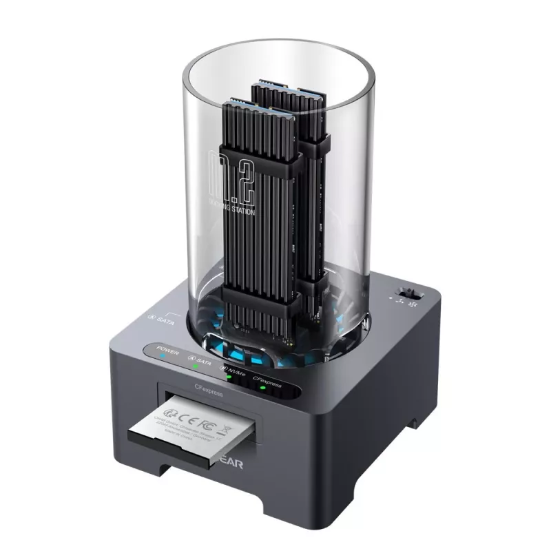 Stacja dokująca GrauGear G-M2DK-CR-10G M.2 NVMe/NGFF i CFexpress, USB Type-C, 10 Gbit/s, szara