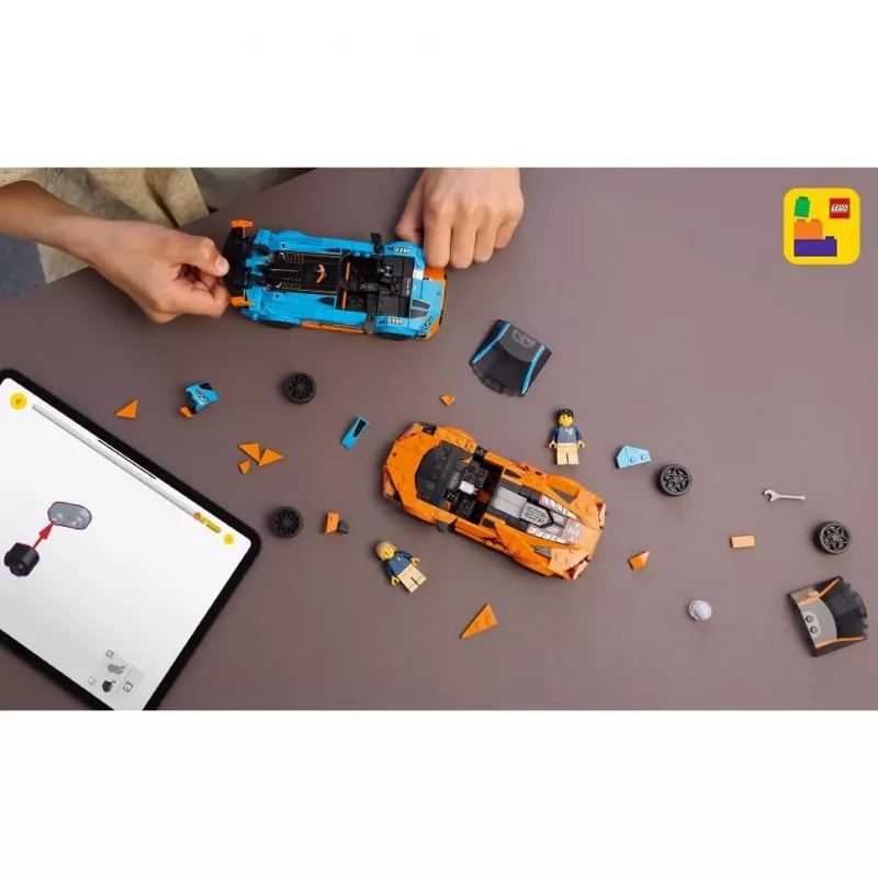 Klocki konstrukcyjne LEGO Speed Champions zestaw 77238 — Lamborghini Revuelto & Huracán STO, 607 elementów, 2 minifigurki, zalecany wiek 10+