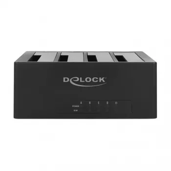 DeLOCK USB Type-C Docking Station for 4 x SATA HDD / SSD - HDD-Dockingstation Schächte: 4 - 2.5 / 3.5 gemeinsam genutzt (6,4 cm/8,9 cm gemeinsam genut