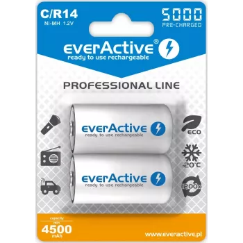 Akumulator cylindryczny NiMH everActive EVHRL14-5000, 1.2 V, 2 szt., wysokość 51,5 mm
