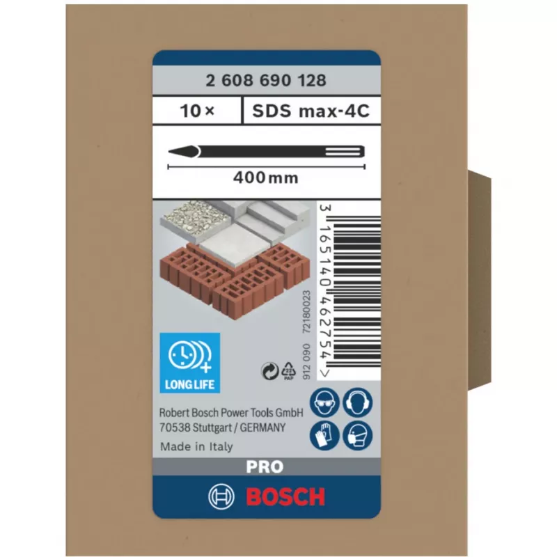 Zestaw przystawek dłutowych do młota udarowo-obrotowego Bosch 2 608 690 128 400 mm 10 szt.
