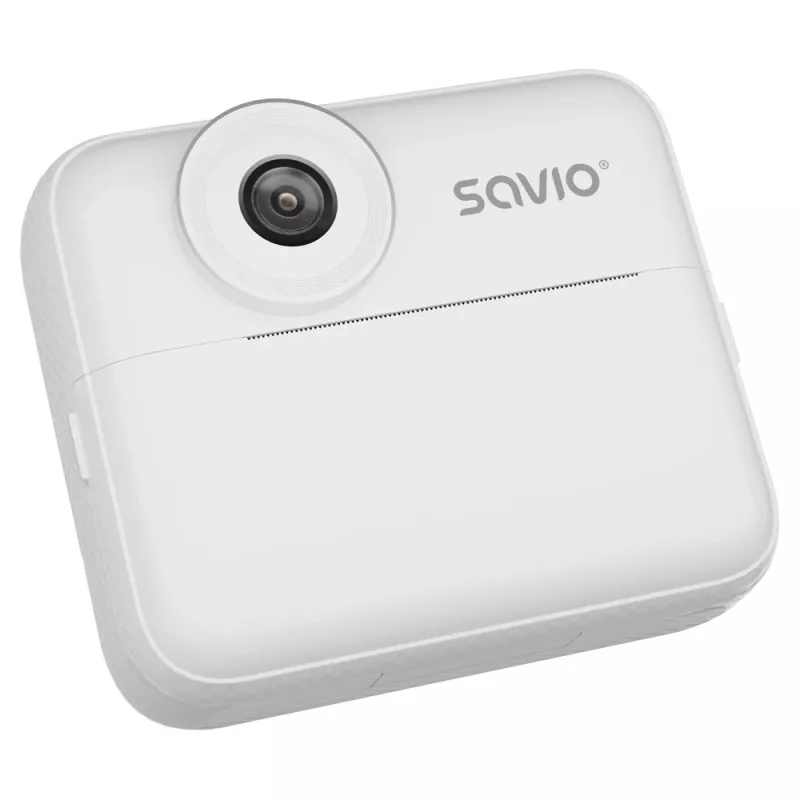 Aparat natychmiastowego druku SAVIO AN-01 dla dzieci, biały, 2,4-calowy LCD, MicroSDHC do 32 GB, USB-C, bateria 1200 mAh, bez wbudowanej lampy błyskowej