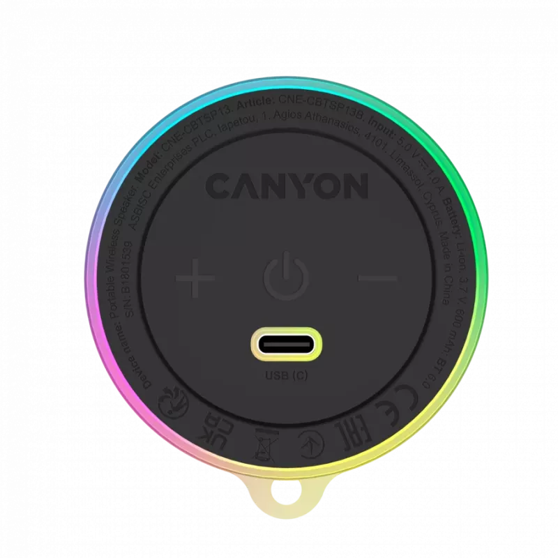 Głośnik Bluetooth magnetyczny CANYON OnMove 13 5W Czarny