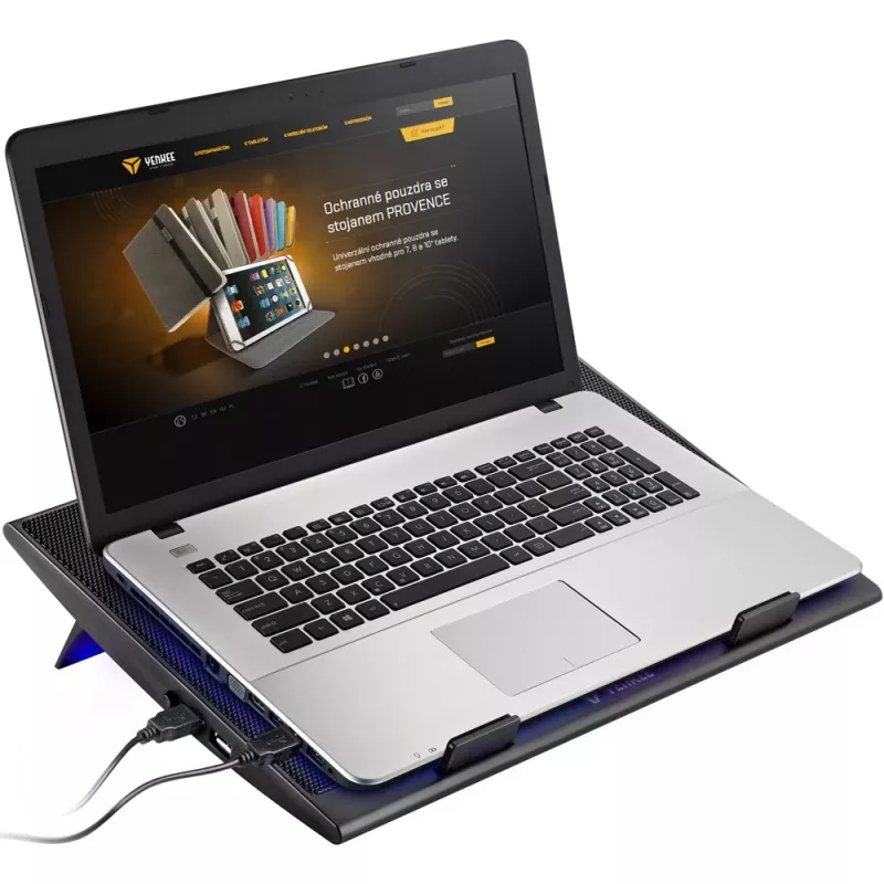 Podkładka chłodząca pod laptop YENKEE YSN 120 43.2 cm Czarny Niebieski