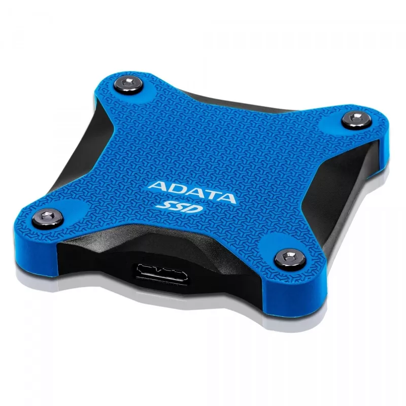 Zewnętrzny SSD ADATA SD620 512 GB, USB 3.2 Gen 2 Micro-USB B, niebieski, silikonowa obudowa, odporny na wstrząsy