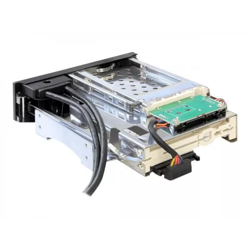 DeLOCK 5,25 Mobilna kieszeń na 1 x 2,5 + 1 x 3,5 SATA HDD + 2 x porty USB3.0 - mobilna kieszeń na dysk - 6,4 cm, 8,9 cm (2.5, 8,90cm (3.5)) (47209)