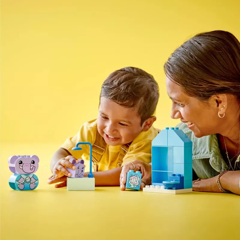 LEGO DUPLO Zestaw Kąpielowy 10413 — zestaw do zabawy w kąpieli dla małych dzieci, 15 elementów, zalecany wiek 1.5+