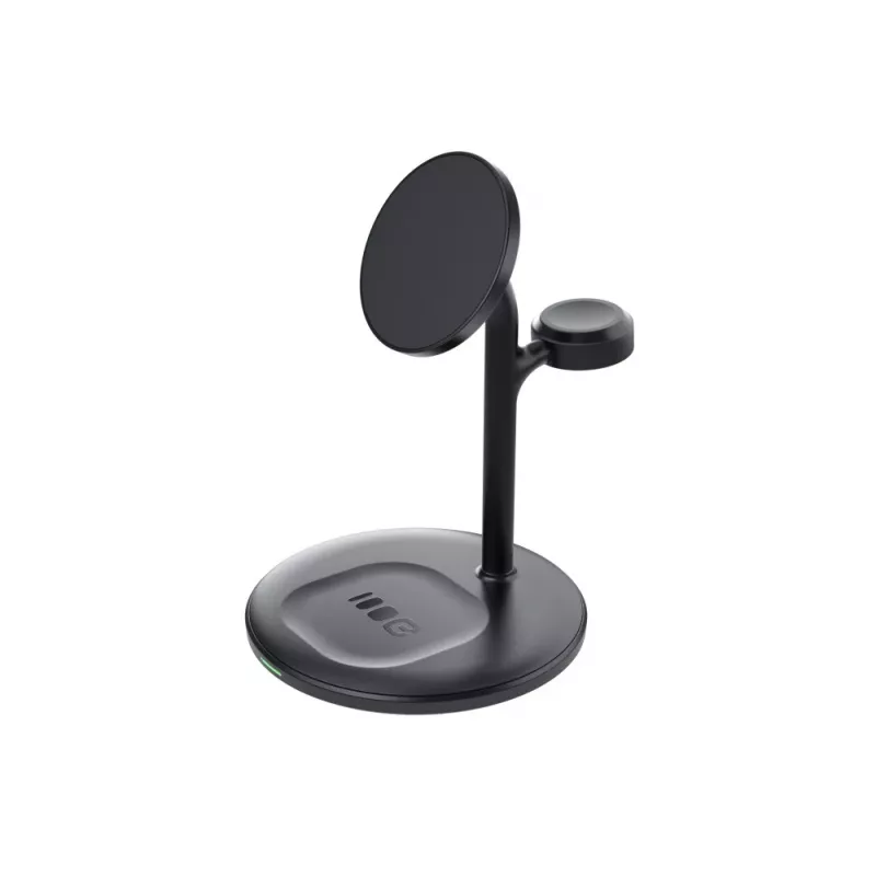 Ładowarka Green Cell MSST-GC-3IN1-B do urządzeń mobilnych, słuchawek, zestawu słuchawkowego, smartfona, smartwatcha, czarna, ładowanie bezprzewodowe, automatyczne