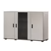Komoda Cama Meble SOHO 120×41×80 cm — fronty cashmere, czarny korpus