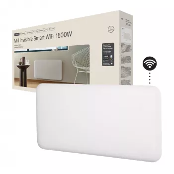 Mill Invisible Smart WiFi Heater | PA1500WIFI4 | Grzejnik panelowy | 1500 W | Do pomieszczeń do 18-22 m² | Biały | IPX4
