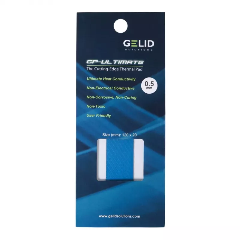Podkładka termiczna Gelid Solutions TP-GP04-R-C Gęstość 3,2 g/cm³ Szerokość 120 mm Głębokość 20 mm Wysokość 1,5 mm