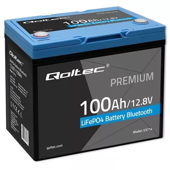 Akumulator LiFePO4 QOLTEC 12.8V 100Ah z Bluetooth — 12.8 V 100 Ah