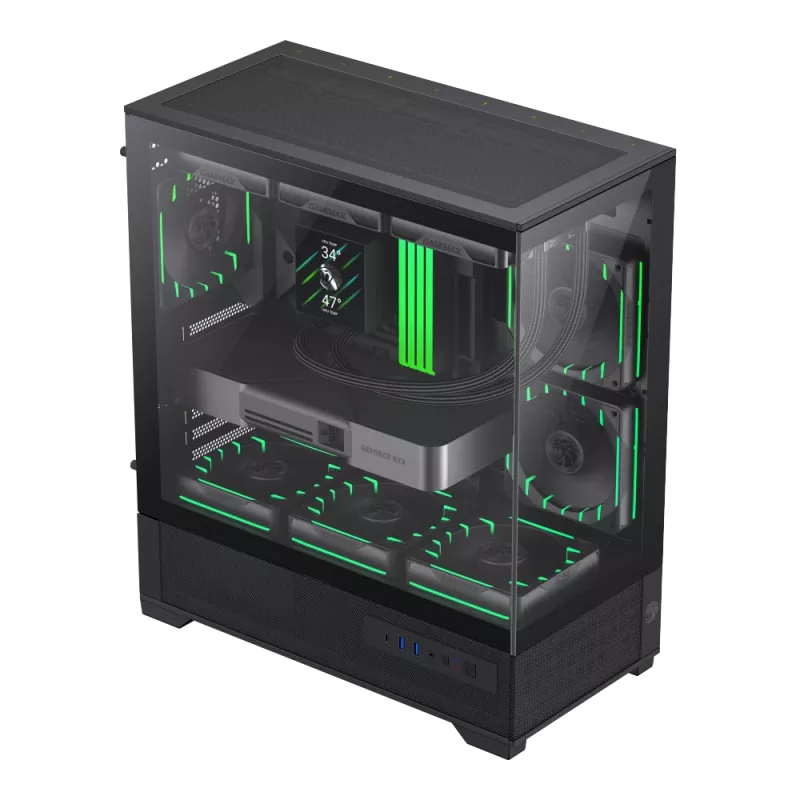 Obudowa Gamemax | VISTA 2 AB | Czarny | Midi Tower | Bez zasilacza