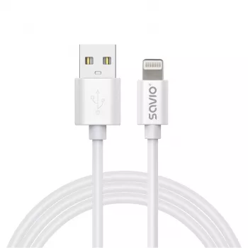 Przewód USB Savio Cl-193 USB 2.0 2 m USB A USB C/Lightning Biały