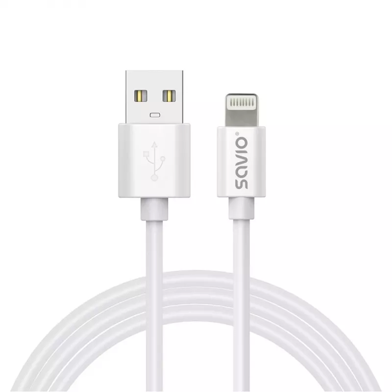 Przewód USB Savio Cl-193 USB 2.0 2 m USB A USB C/Lightning Biały